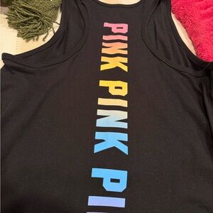 Set of THREE!
PINK Victoria's Secret Black Tank Top with Multicolor Logo
